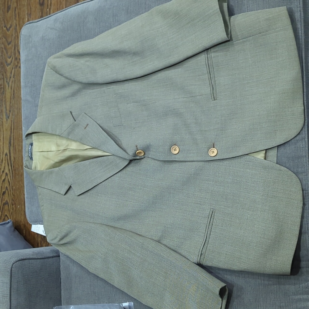*Minor Flaw* Bresciani grey/greige wool blazer sz52 #b449